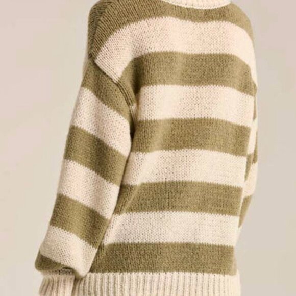 Z Supply Anders Striped Sweater – Willow Green/White – Size Small - Picture 4 of 10